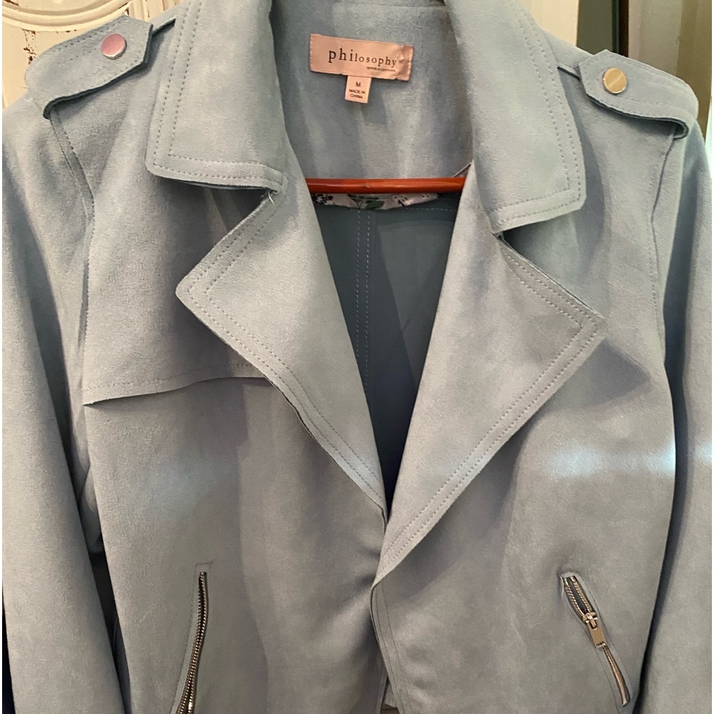 Women’s lightweight stylish jacket~waist length~M~Philosophy~Lt blue
